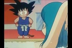 Goku, el protagonista de la popular serie de anime Dragon Ball, manteniendo relaciones íntimas con el personaje Bulma