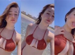 Natalia Fadeev haciendo bromas calientes en la playa Video Leaked