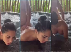 Ana Paula Saenz disfrutando en el Jacuzzi