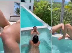 Dominicanas excitadas se masturban en la piscina