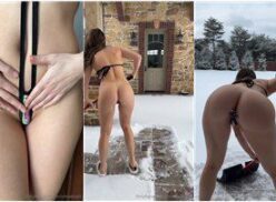 Christina Khalil limpiando la nieve desnuda con Buttplug Video Leaked