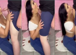 Joyride Jess, famosa del OnlyFans, dándole una deliciosa mamada a la gran polla de su pareja