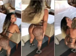 Debora Brasil haciendo twerking con micro bragas en el trasero