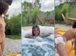 En el jacuzzi, Coralineros se desnuda y se enjabona