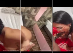 Kaliane Fogaça grabando un vídeo casero donde hace un oral caliente y se masturba