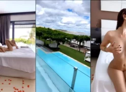 La profesora Cibelly Ferreira se encuentra en actitud de privacidad en la habitación de un hotel