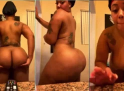 Negra sensual bailando con el culo de forma muy entrañable