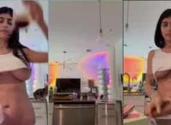 Vídeo filtrado de Mia Khalifa usando un top corto debajo de sus pechos