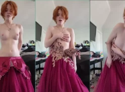 Willow Trie, la joven pelirroja, se quita el vestido y luce sus preciosas y firmes tetas rosas