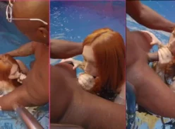 Brendita le hace a Jefão un buen polvo oral en la piscina