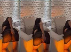 Fernanda Campos a cuatro patas mostrando su coño hinchado