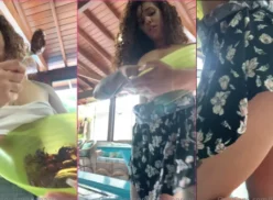 Lana Borges cocinando sin bragas para su pareja