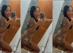 Tainá Ludovica se muestra desnuda mientras entra en el baño con su trasero tatuado