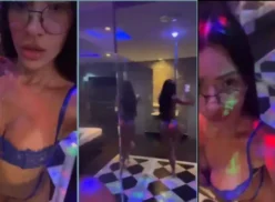 Ingrid Paixão divirtiéndose sensualmente bailando en barra en el motel freporni